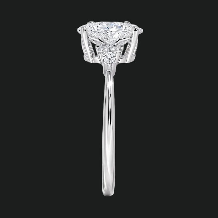 Oval Solitaire Diamond Access Pierścień zaręczynowy