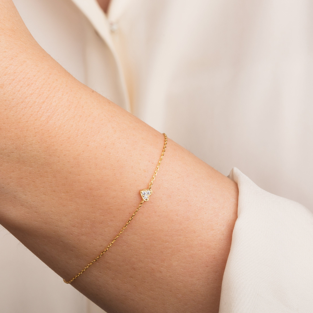 Three Stone Diamond Line Bracelet