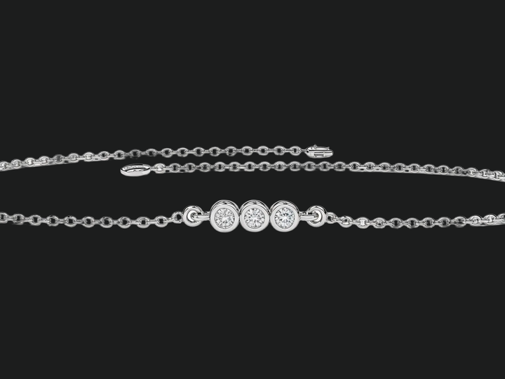 Runde geschnittenes Diamant -Trio -Lünette Armband