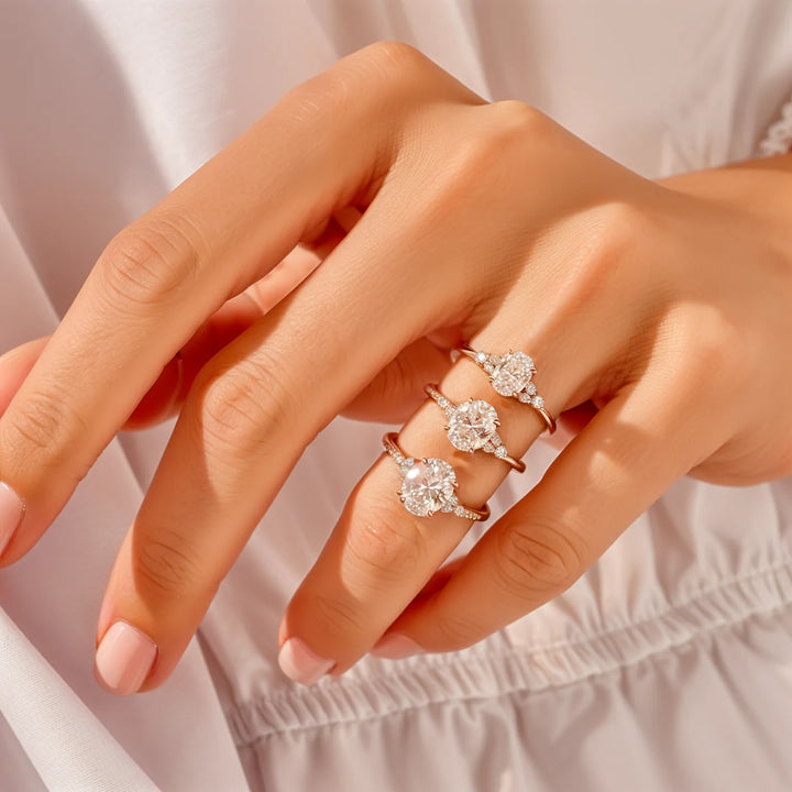 Owalny pierścionek zaręczynowy Diamond Accent Accent
