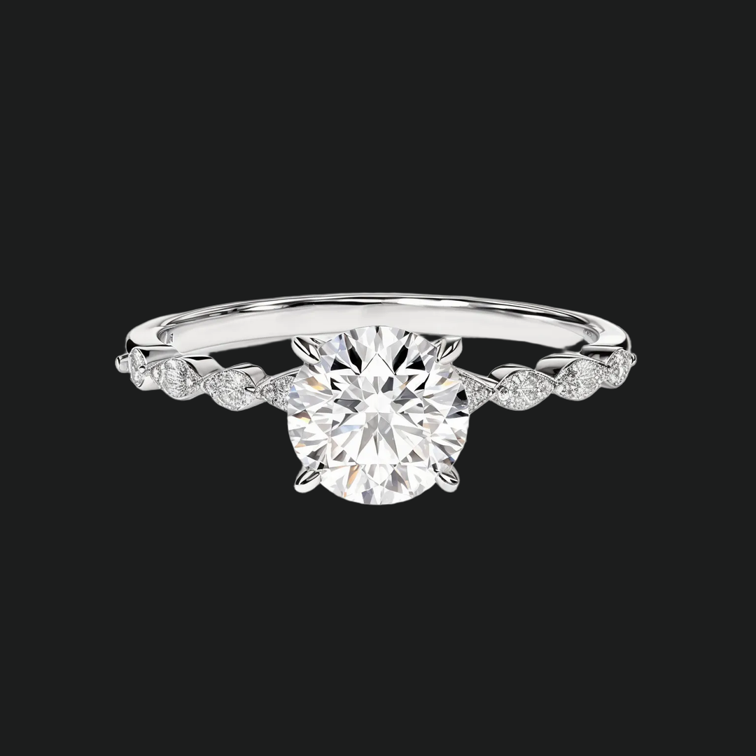 Versailles Floral Twist Round Diamond verlovingsring