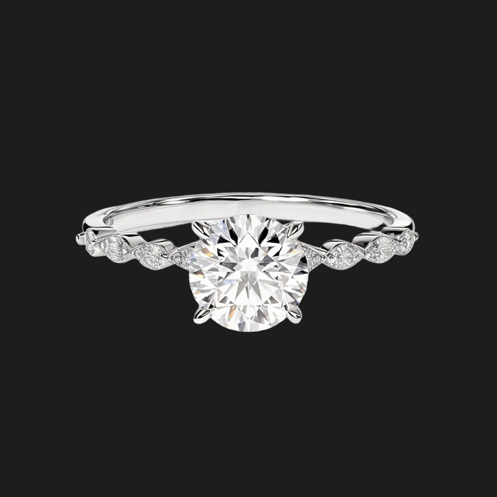 Versailles Floral Twist Round Diamond verlovingsring