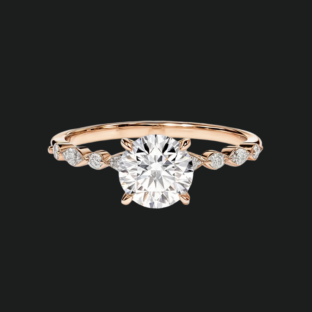 Versailles Floral Twist Round Diamond verlovingsring