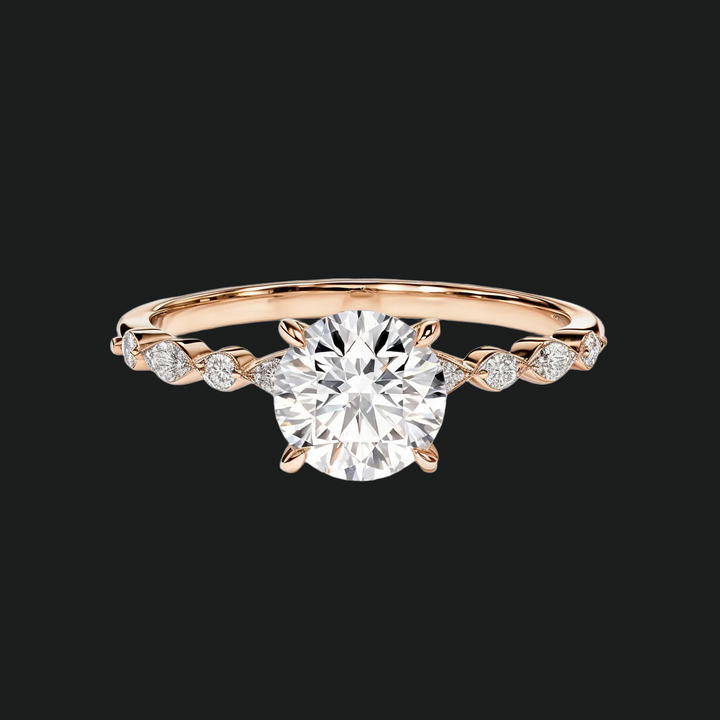 Versailles Floral Twist Round Diamond verlovingsring