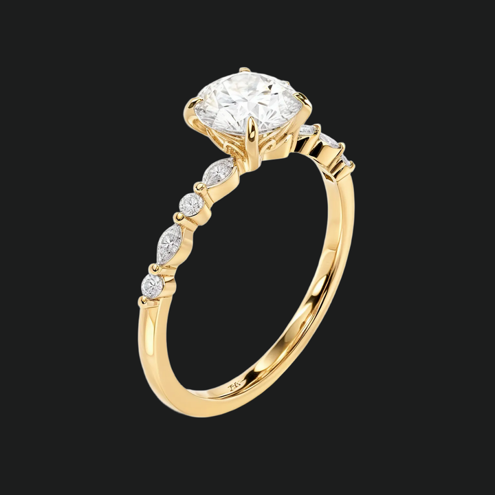 Versailles Floral Twist Round Diamond verlovingsring