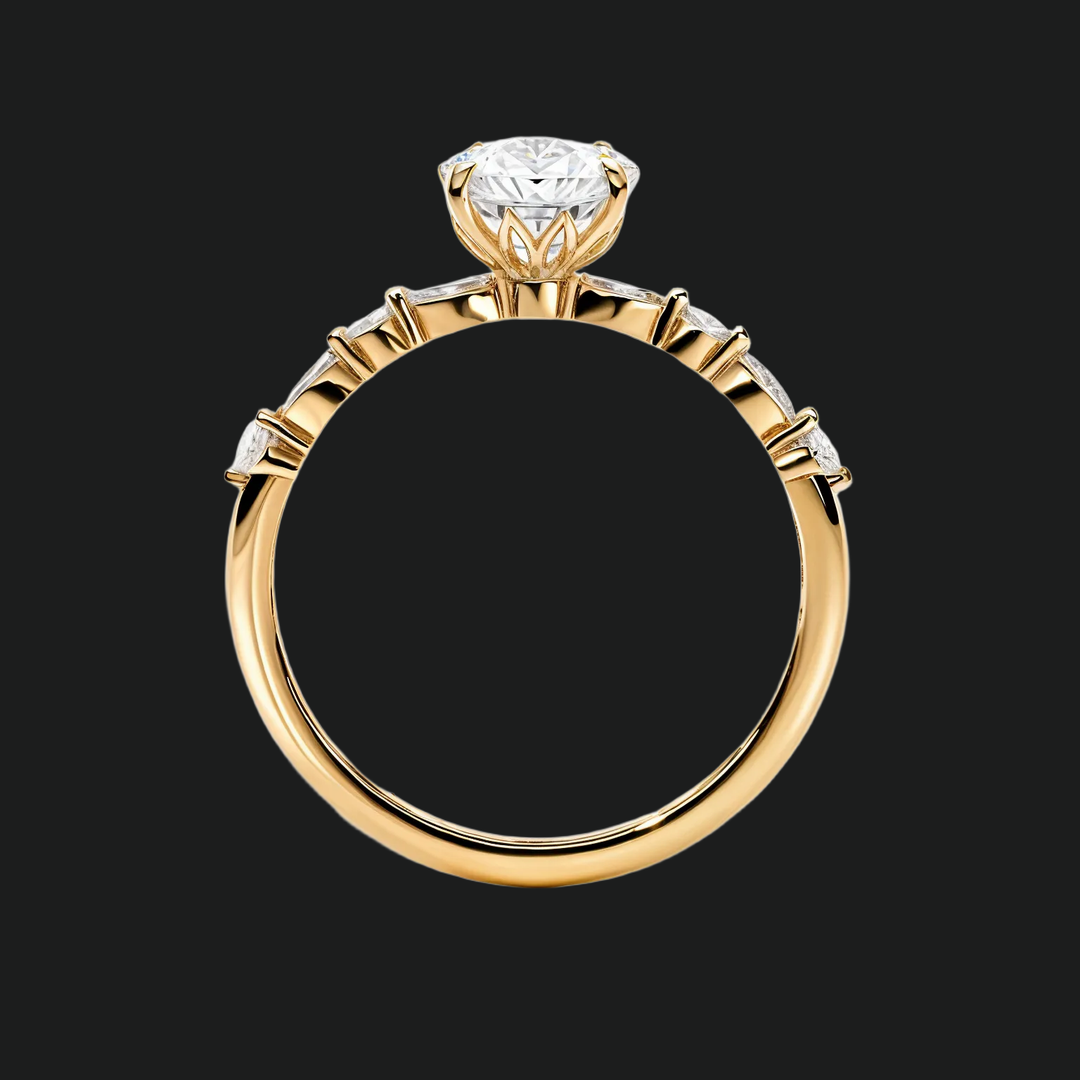 Versailles Floral Twist Round Diamond verlovingsring