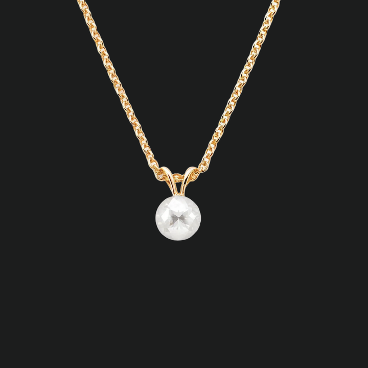 8 mm runde Perle Solitaire Anhängerkette