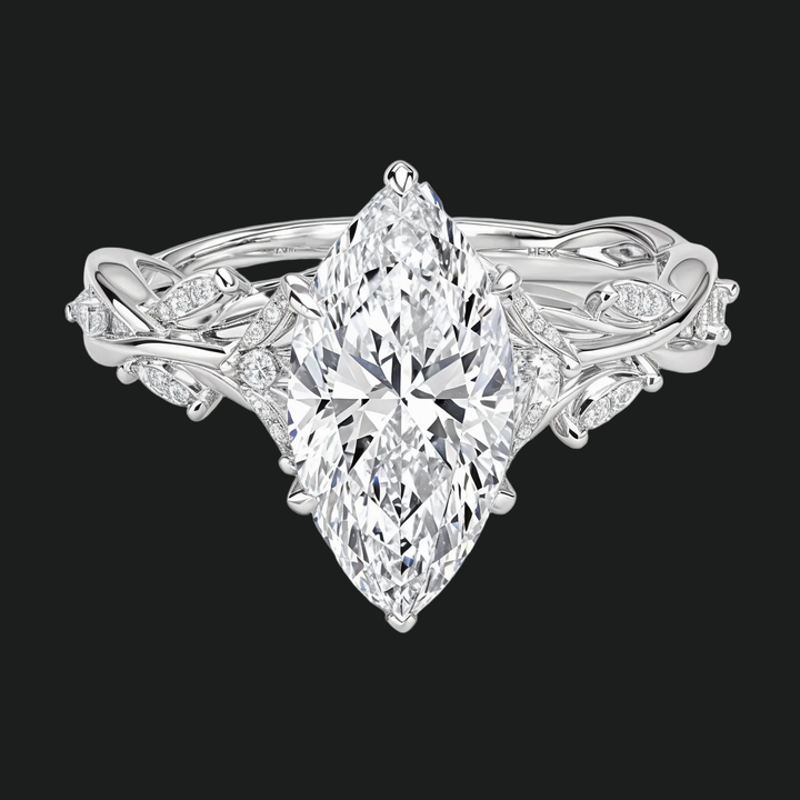 Flüstern von Reben Marquise Diamond Akzente Verlobungsring