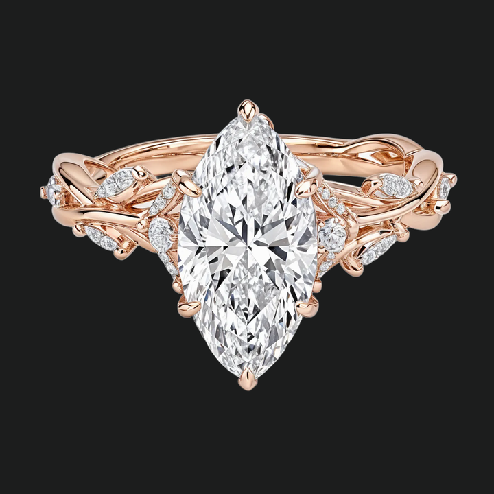 Flüstern von Reben Marquise Diamond Akzente Verlobungsring