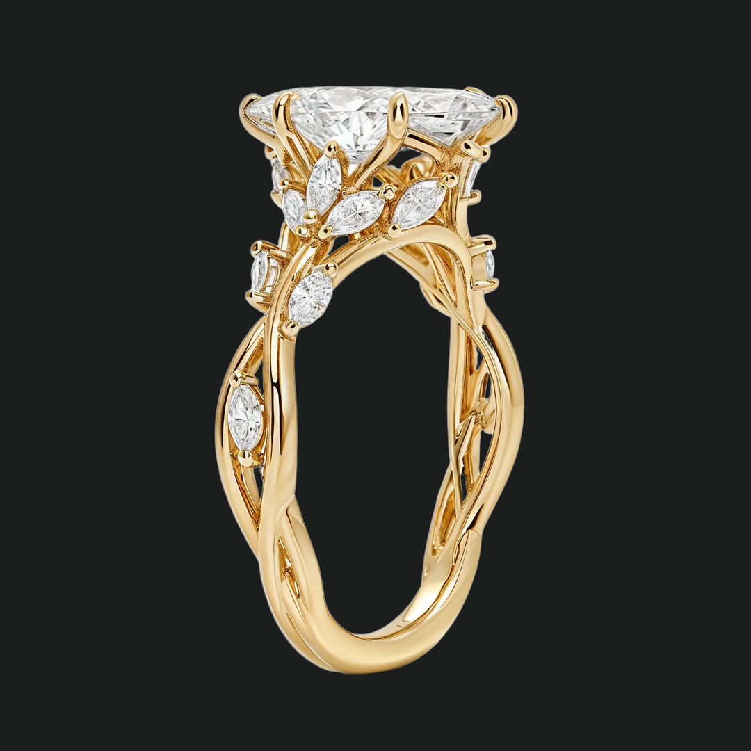Flüstern von Reben Marquise Diamond Akzente Verlobungsring