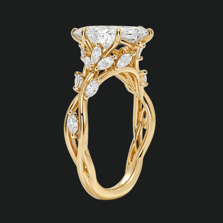 Flüstern von Reben Marquise Diamond Akzente Verlobungsring