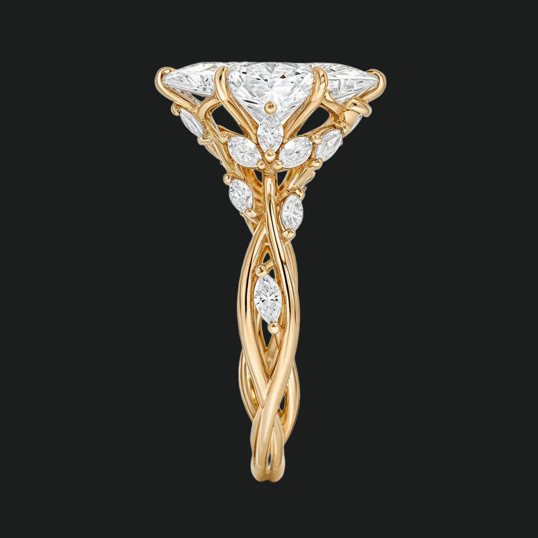 Flüstern von Reben Marquise Diamond Akzente Verlobungsring