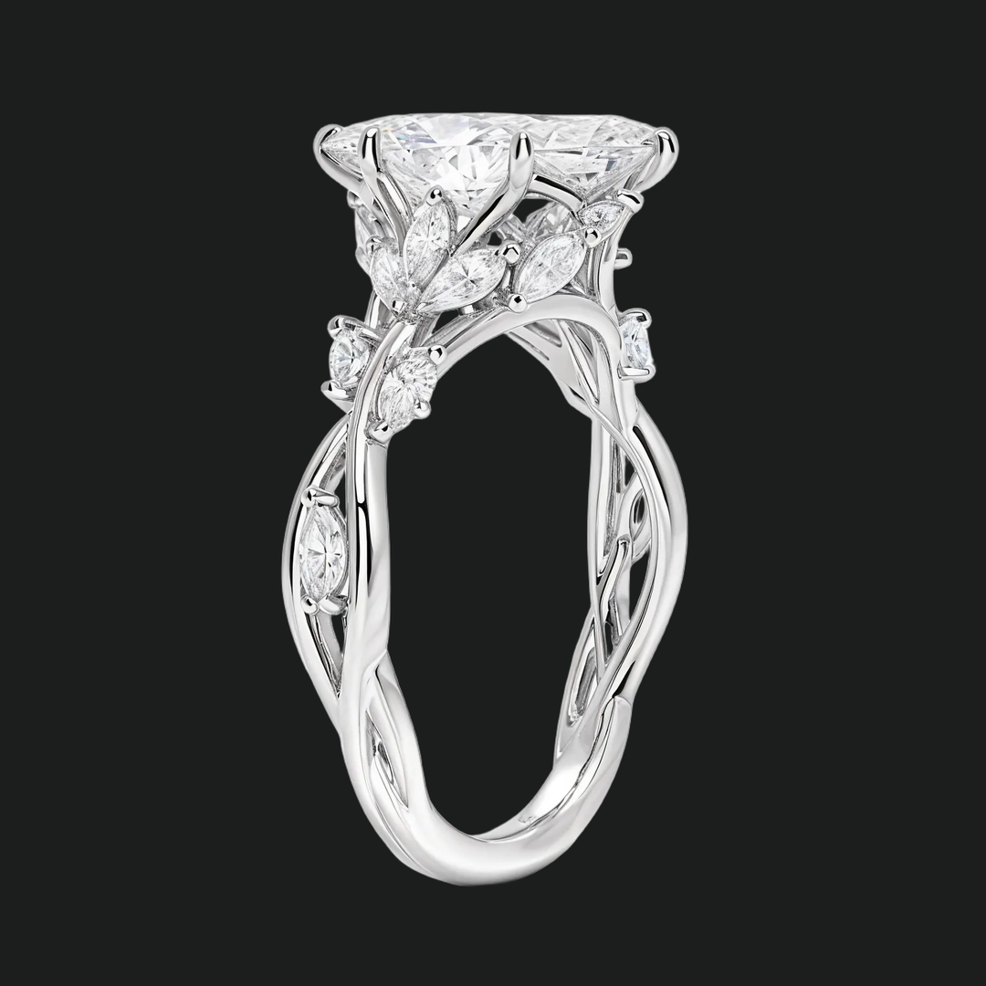 Flüstern von Reben Marquise Diamond Akzente Verlobungsring