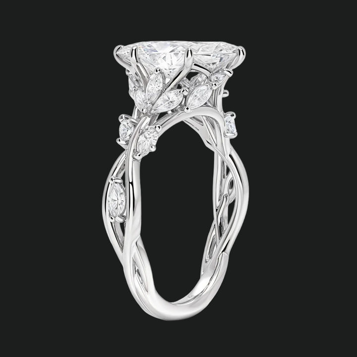 Flüstern von Reben Marquise Diamond Akzente Verlobungsring