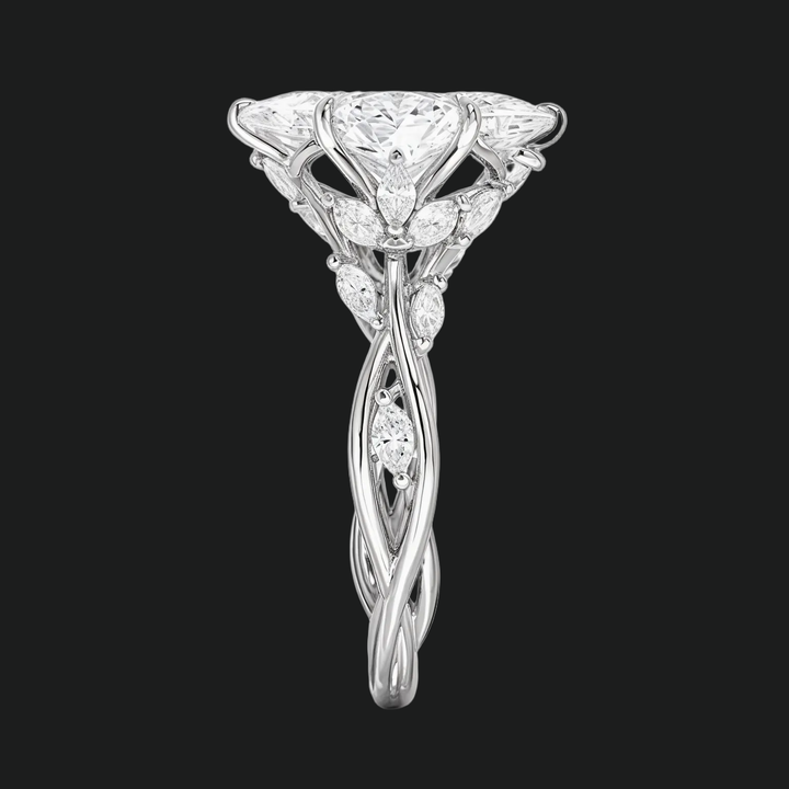 Flüstern von Reben Marquise Diamond Akzente Verlobungsring