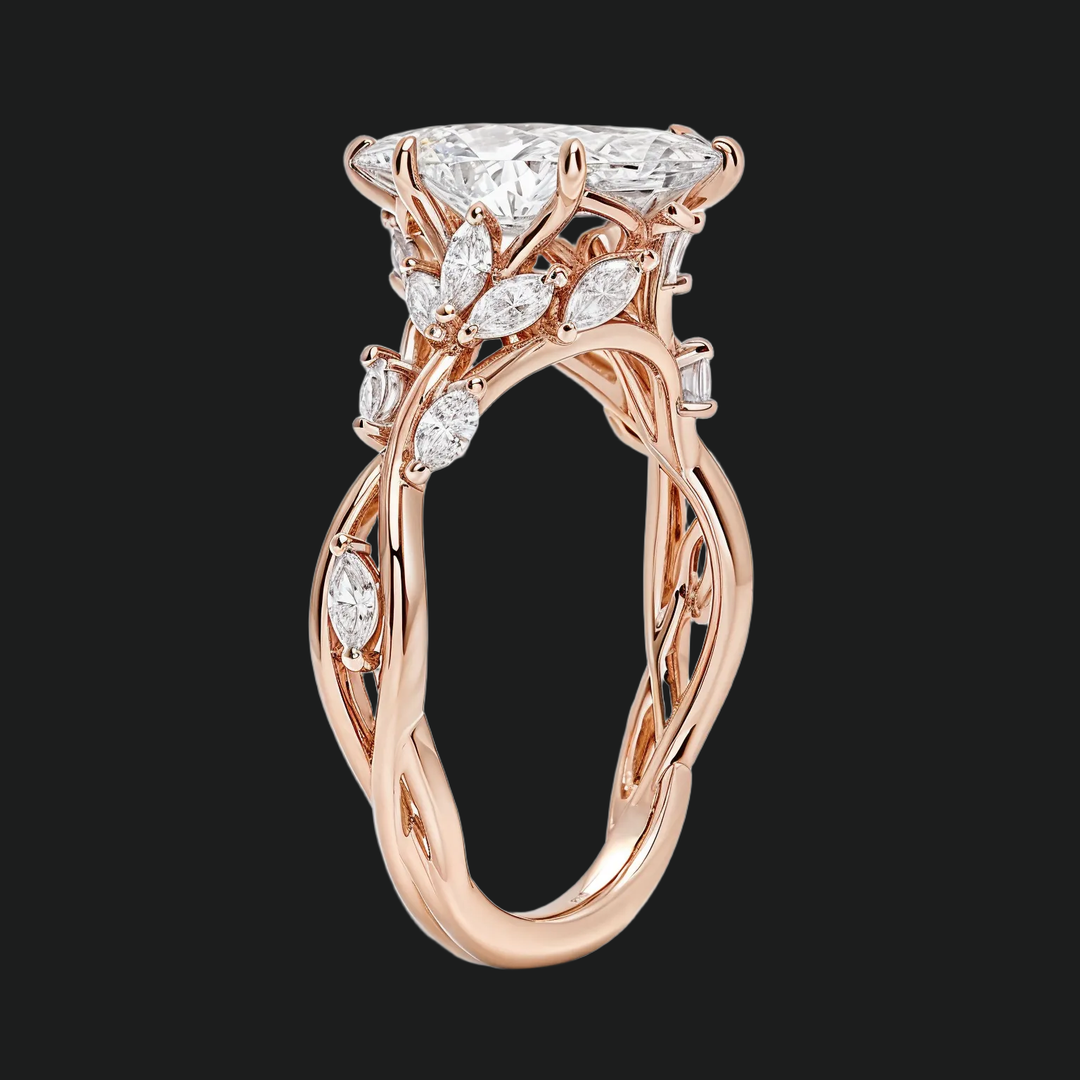 Flüstern von Reben Marquise Diamond Akzente Verlobungsring