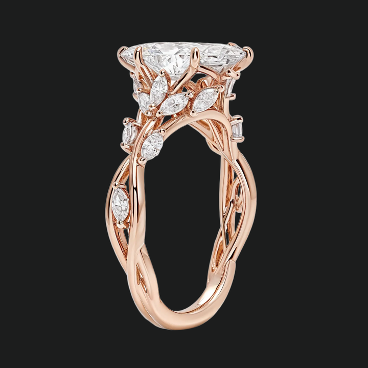 Flüstern von Reben Marquise Diamond Akzente Verlobungsring