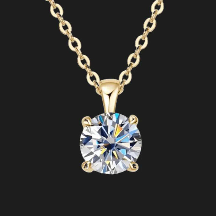 Moissanite Solitaire Anhänger Halskette