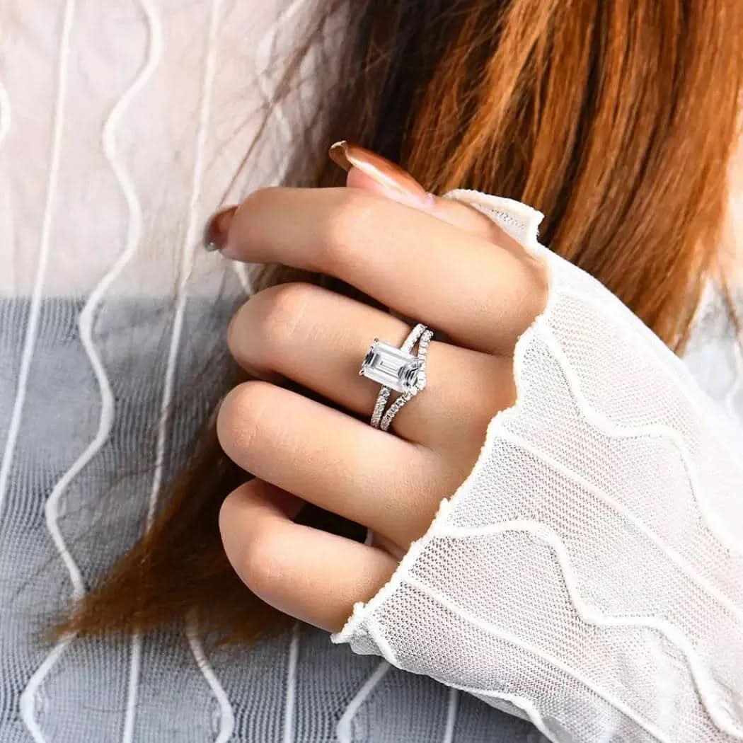 Moissanit-Wishbone-Ring