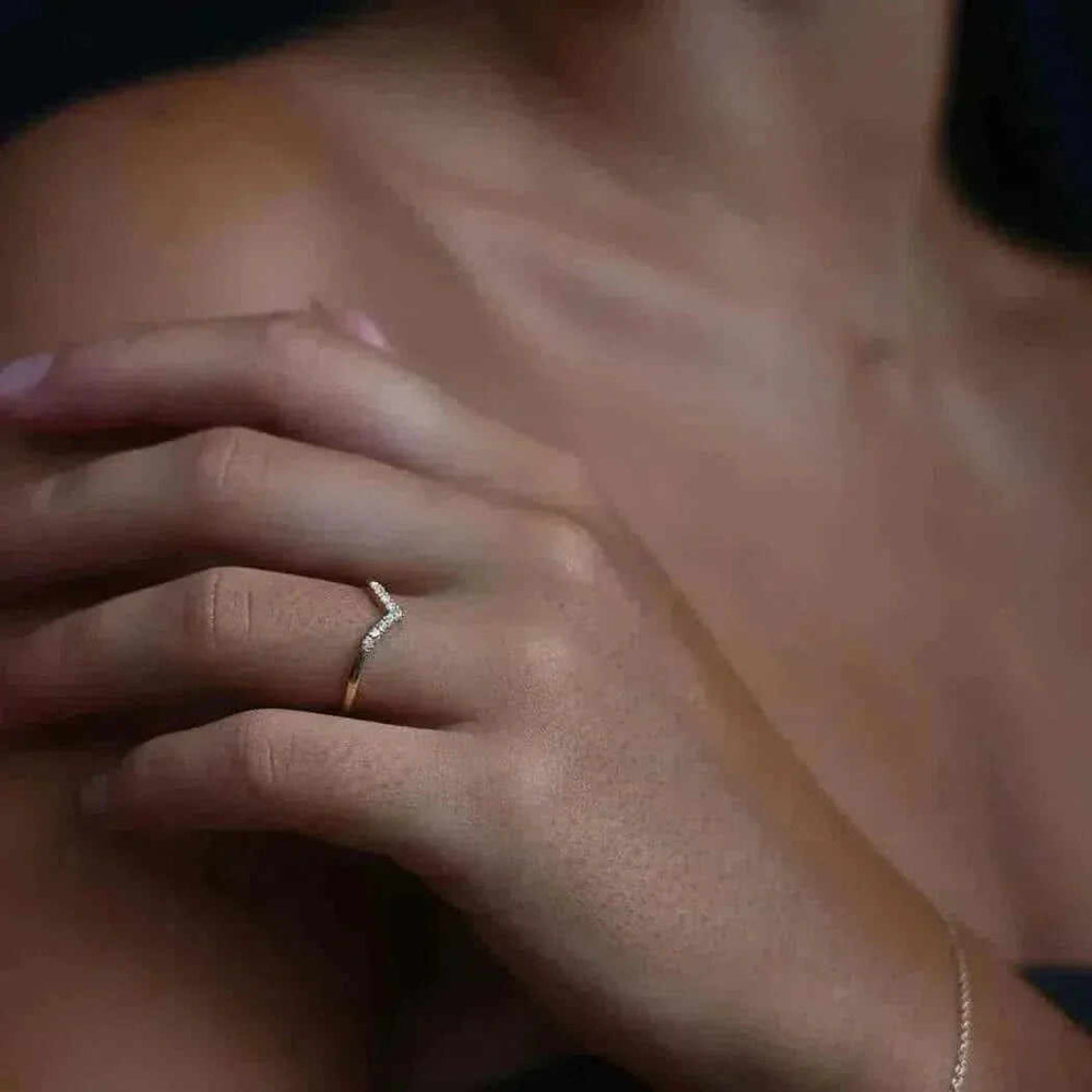 Moissanite Wishbone Ring