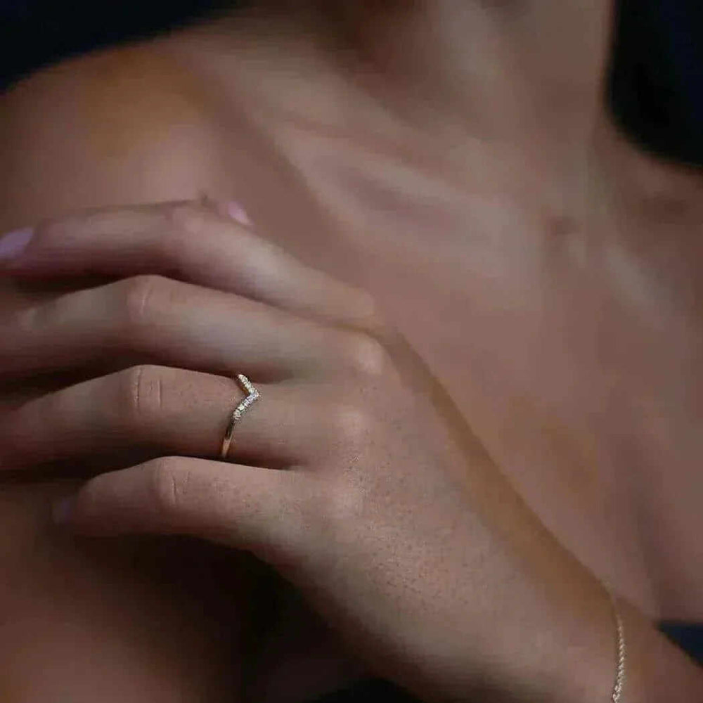 Moissanite Wishbone Ring