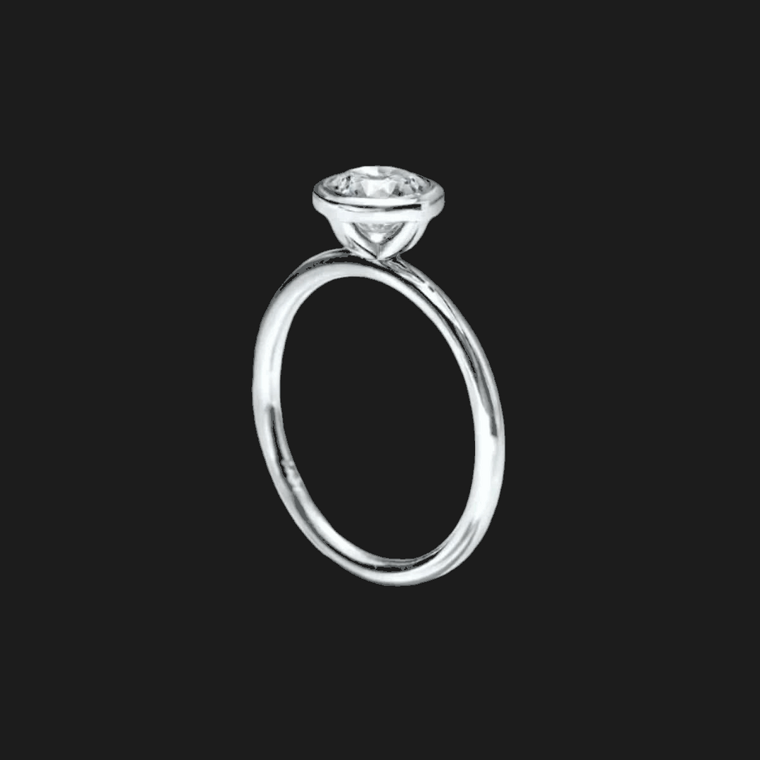 Oval Bezel Set Diamond Ring