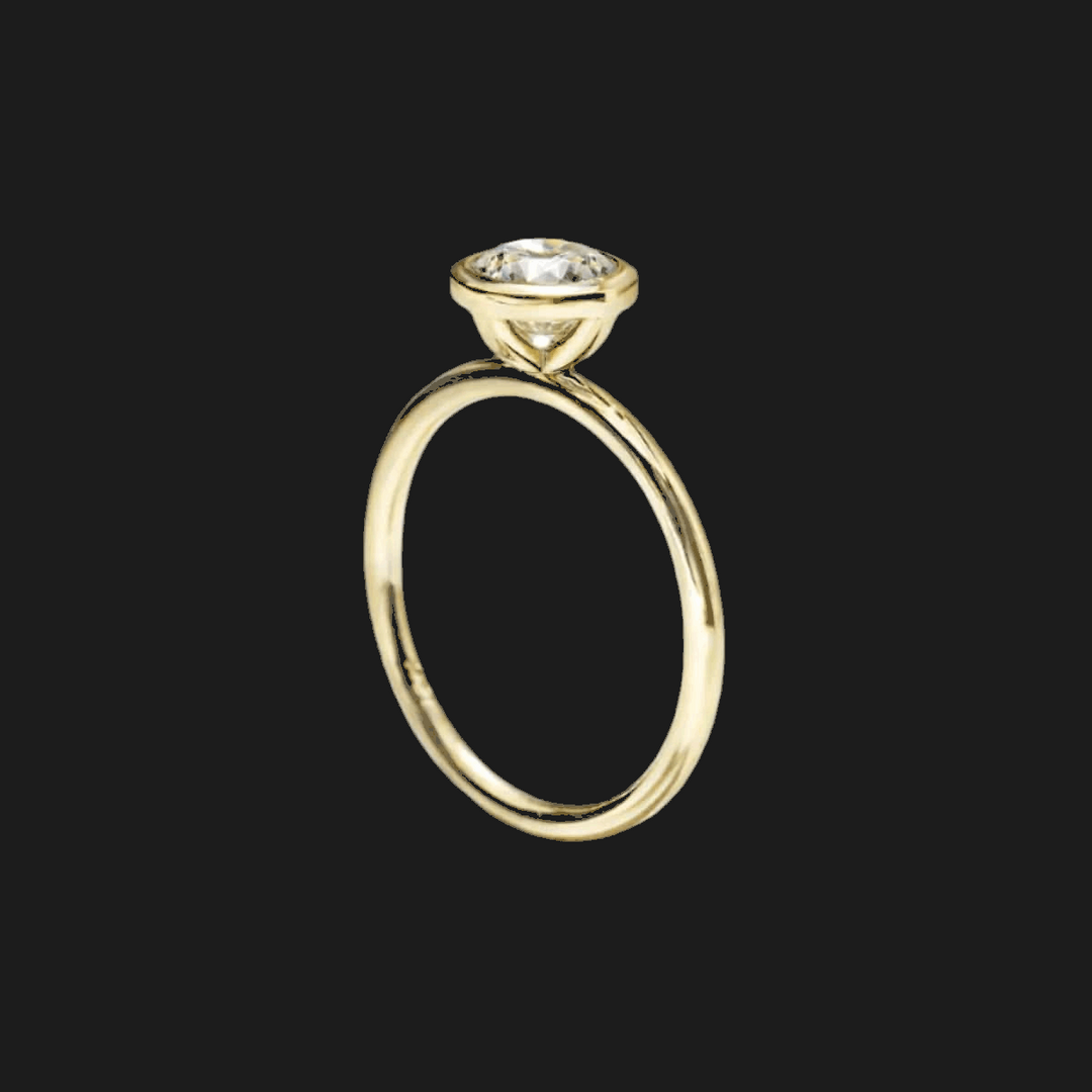 Oval Bezel Set Diamond Ring