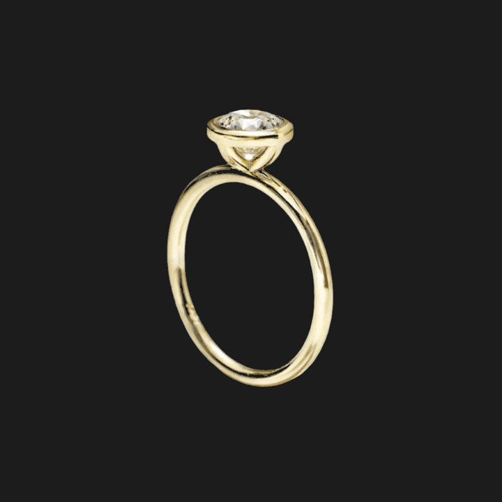 Oval Bezel Set Diamond Ring