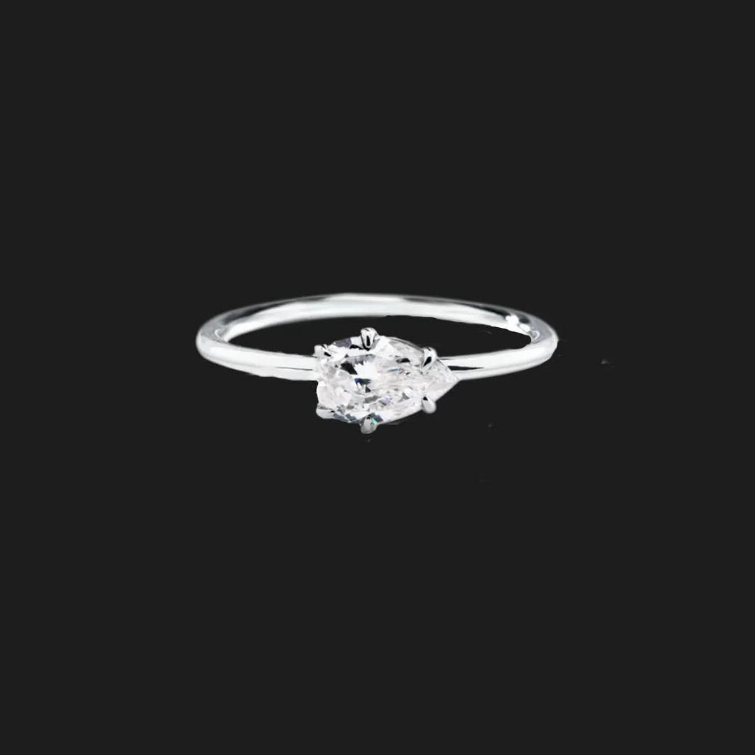 Oval Diamond Solitaire Ring Pear