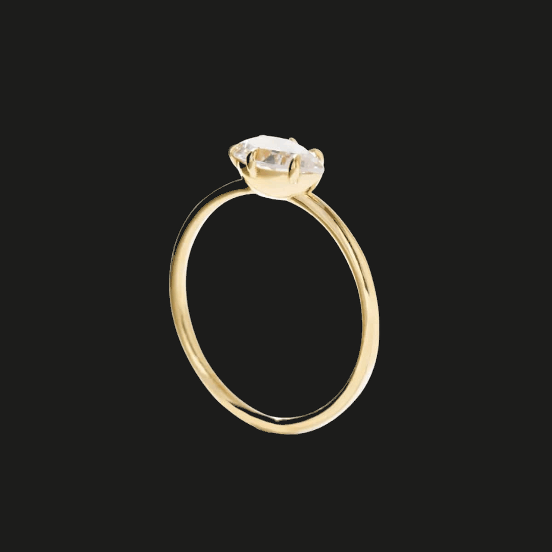 Oval Diamond Solitaire Ring
