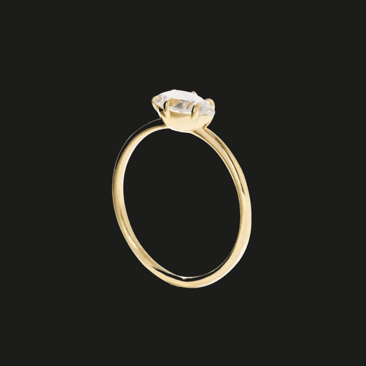 Oval Diamond Solitaire Ring