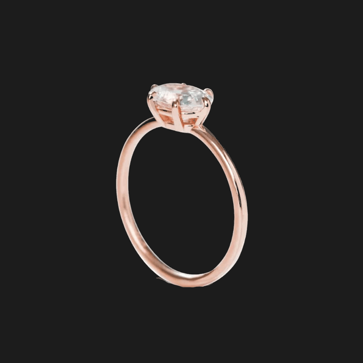 Oval Diamond Solitaire Ring