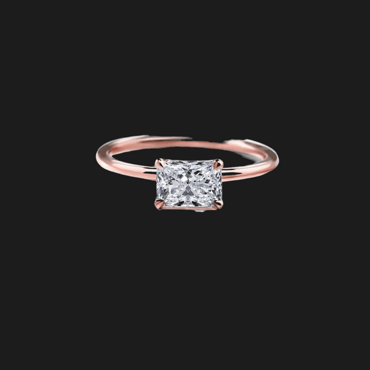 Oval Diamond Solitaire Ring 18K Rose Gold Radiant