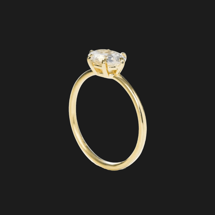 Oval Diamond Solitaire Ring