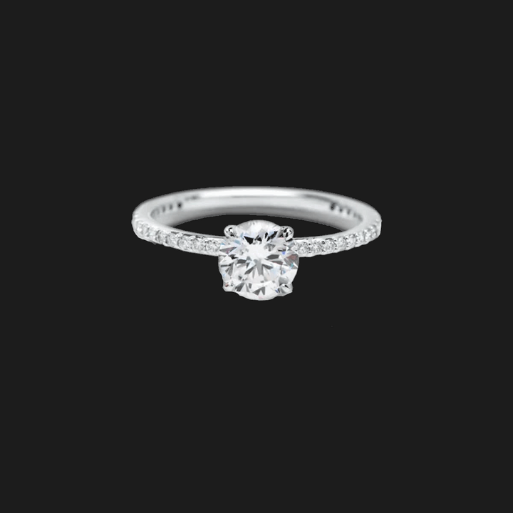 Oval Pavé Diamond Engagement Ring Round