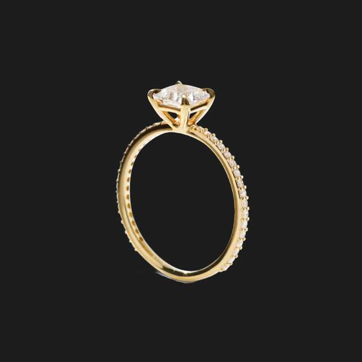 Oval Pavé Diamond Engagement Ring