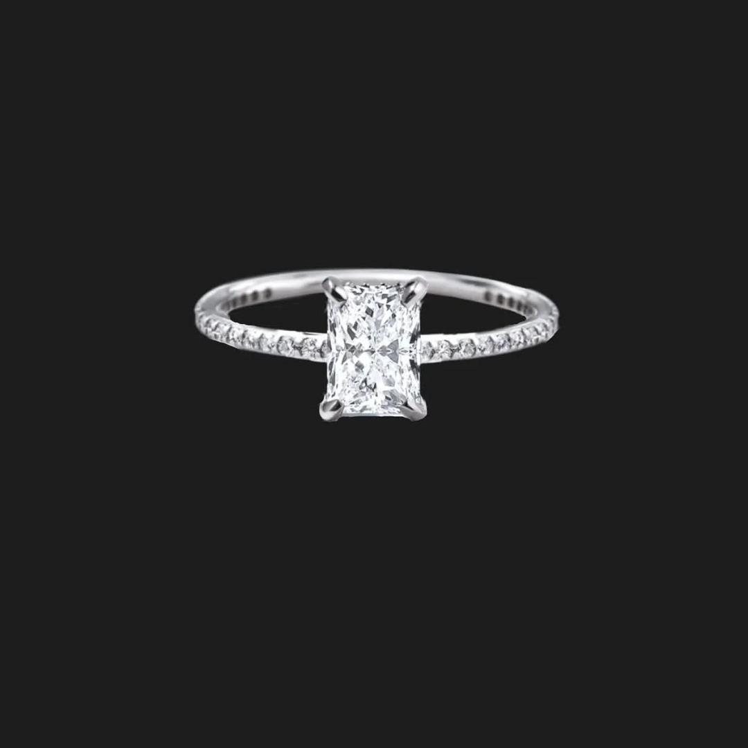 Oval Pavé Diamond Engagement Ring Radiant