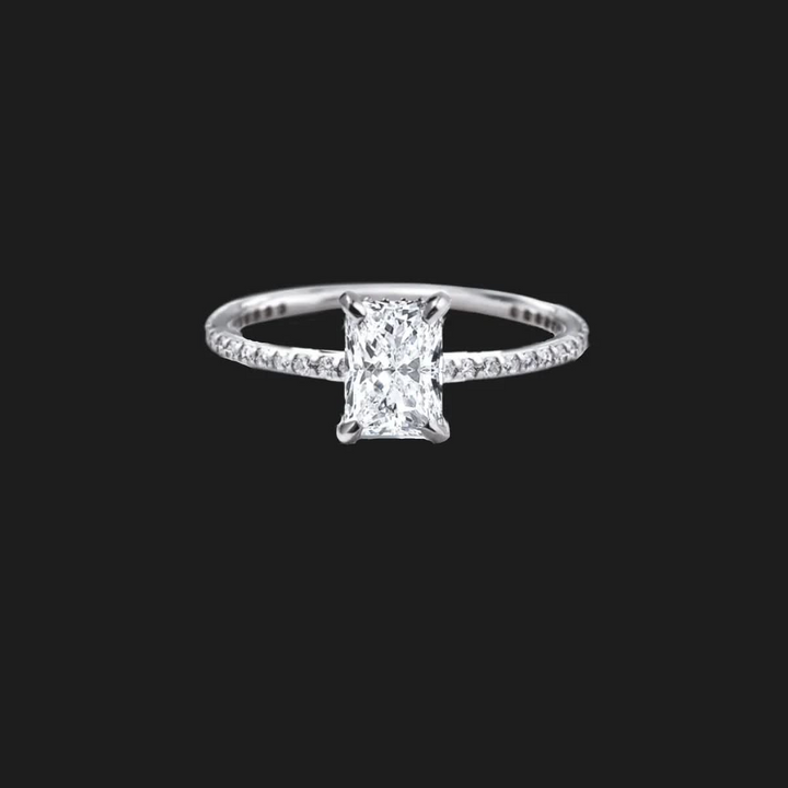 Oval Pavé Diamond Engagement Ring Radiant