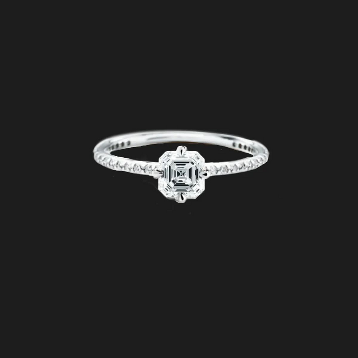Oval Pavé Diamond Engagement Ring Asscher