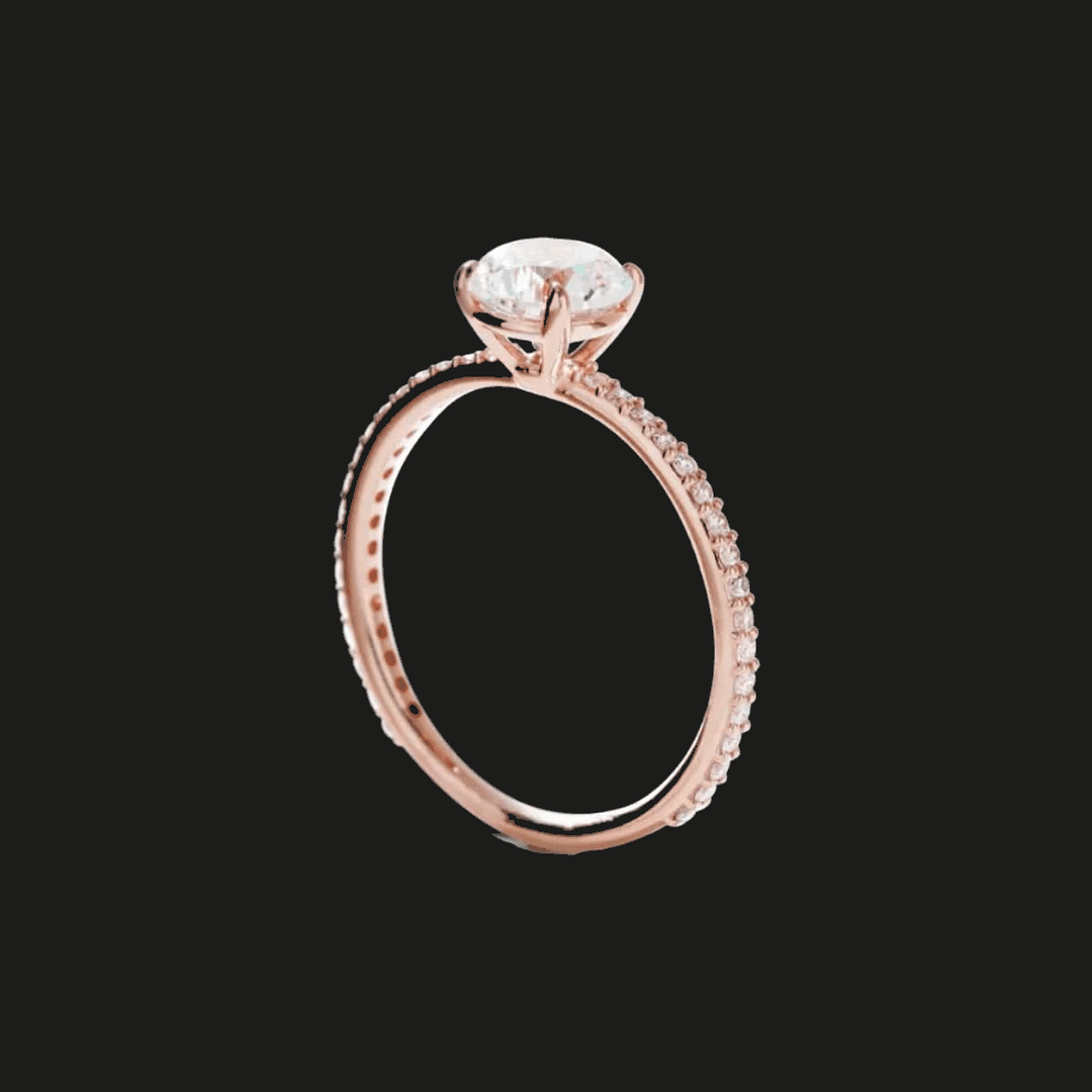 Oval Pavé Diamond Engagement Ring