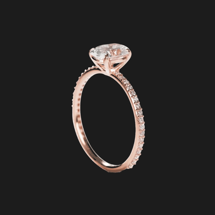 Oval Pavé Diamond Engagement Ring