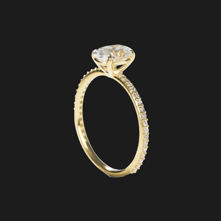 Oval Pavé Diamond Engagement Ring