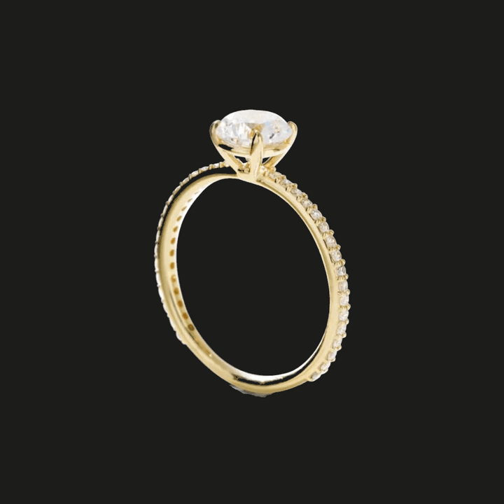 Oval Pavé Diamond Engagement Ring