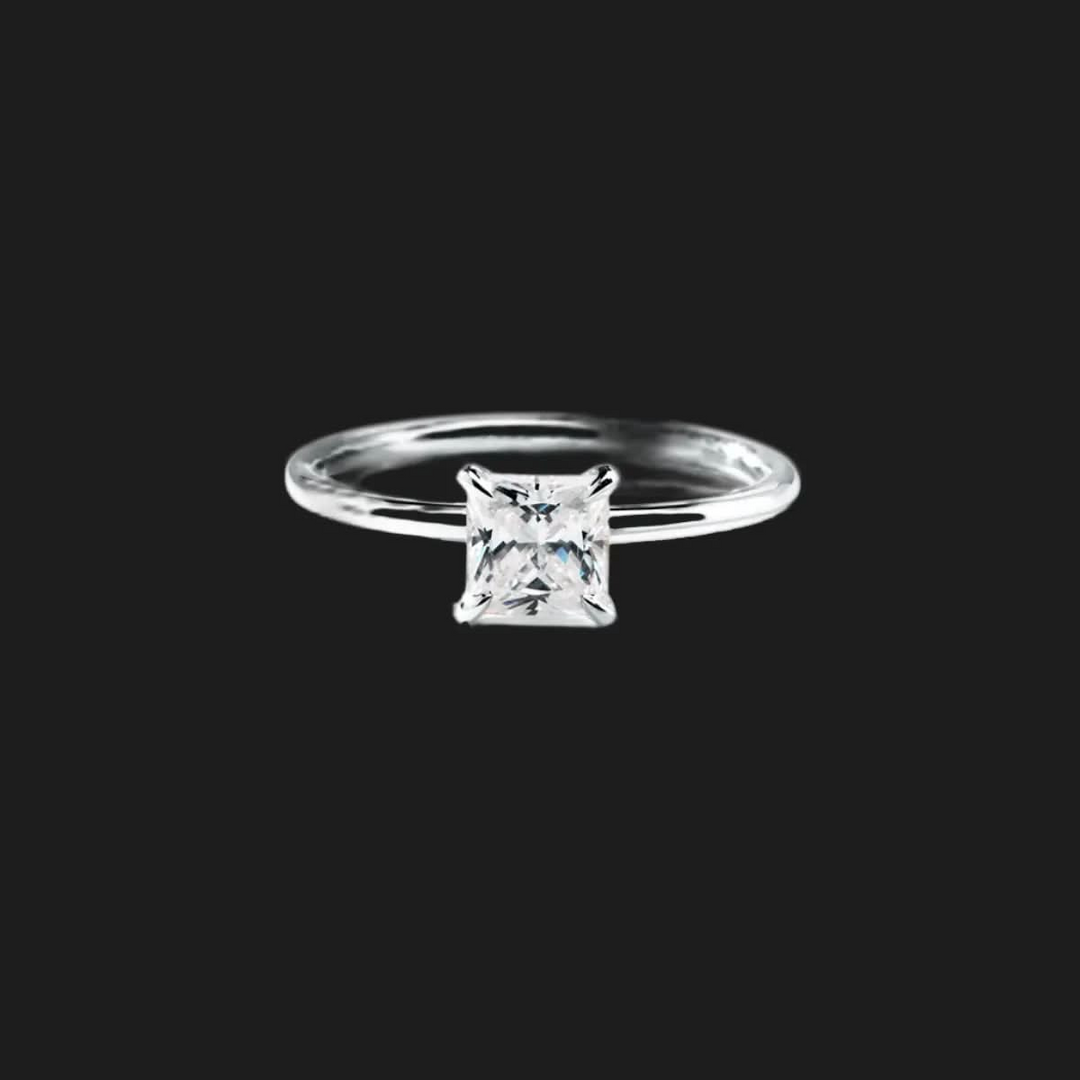 Oval Solitaire Diamond Ring Princess