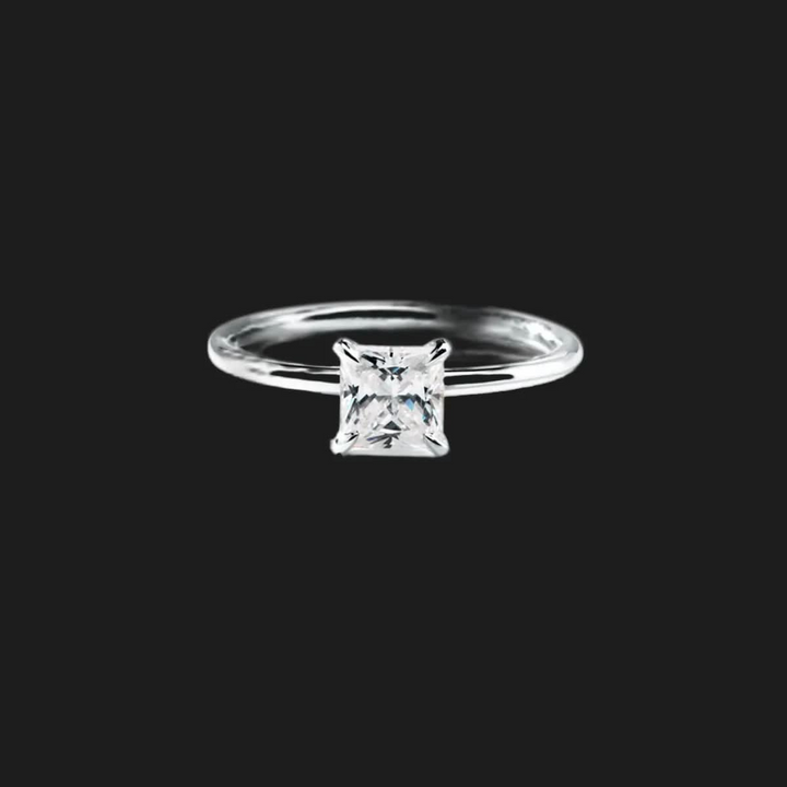 Oval Solitaire Diamond Ring Princess