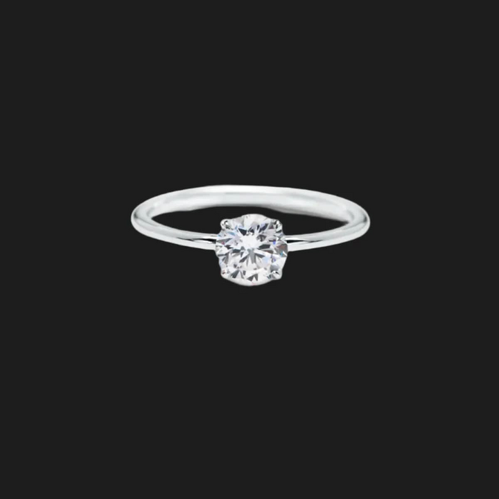 Oval Solitaire Diamond Ring Round