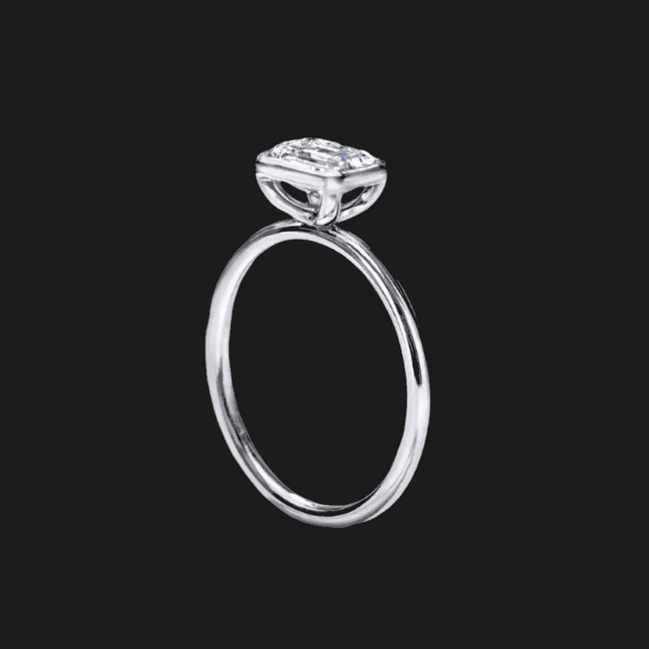 Radiant Bezel Set Diamond Ring