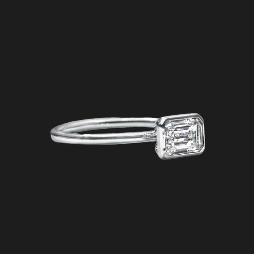 Radiant Bezel Set Diamond Ring