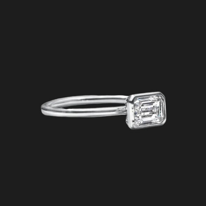 Radiant Bezel Set Diamond Ring