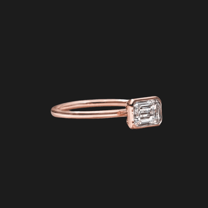 Radiant Bezel Set Diamond Ring